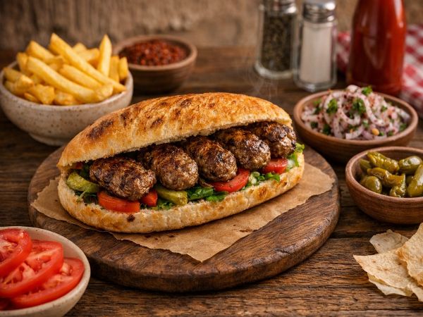 Ekmek Arası Köfte Tavuk + Ayran